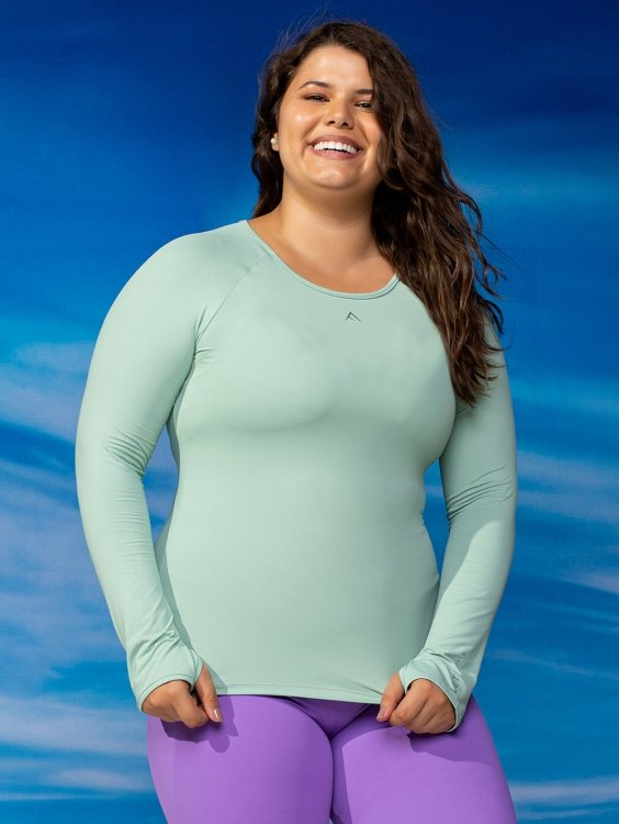Blusa verde menta sunblock long