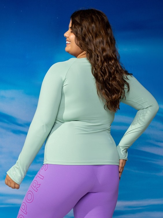 Blusa verde menta sunblock long