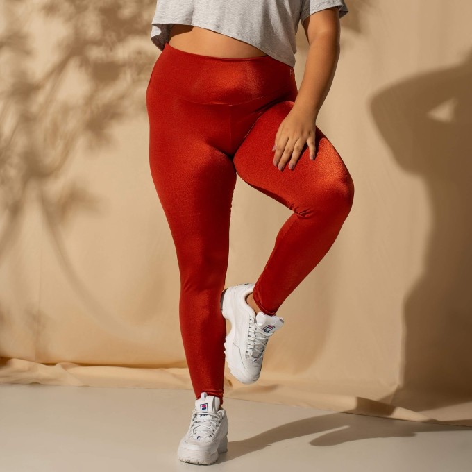 Calça legging vermelho liquor essential glam