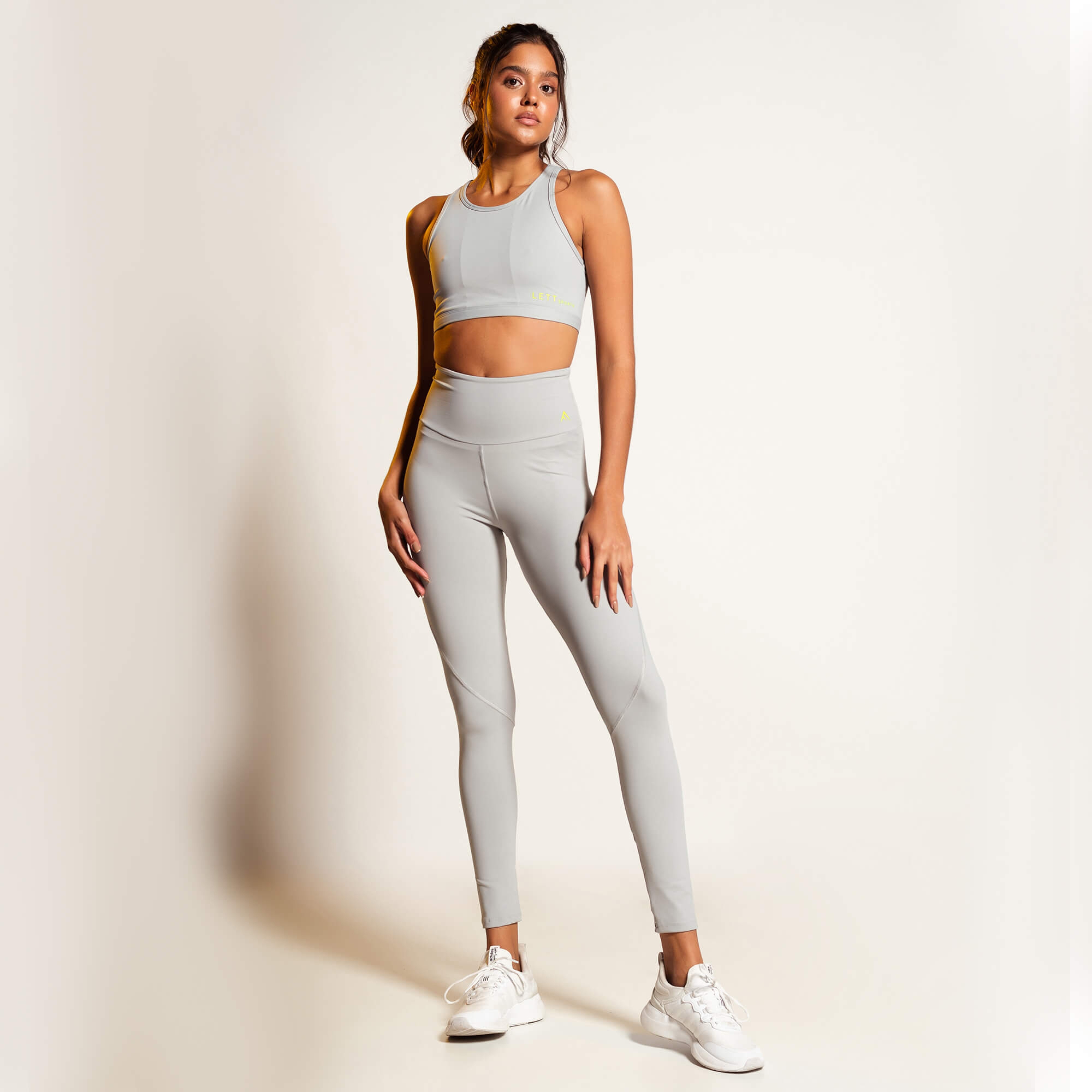 Calça Legging cinza claro gym - Lett Sports