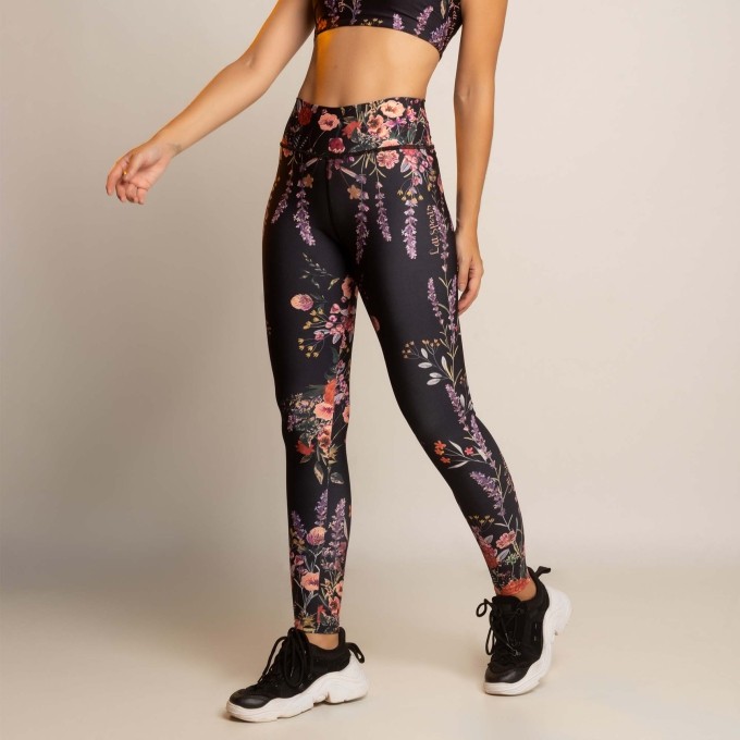 calça legging estampa botanical print