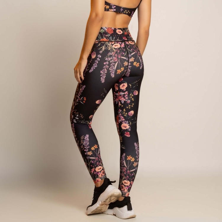 calça legging estampa botanical print