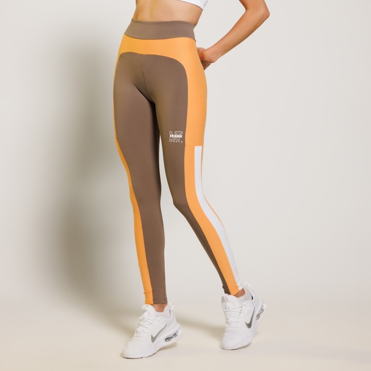 calça legging castanho gold