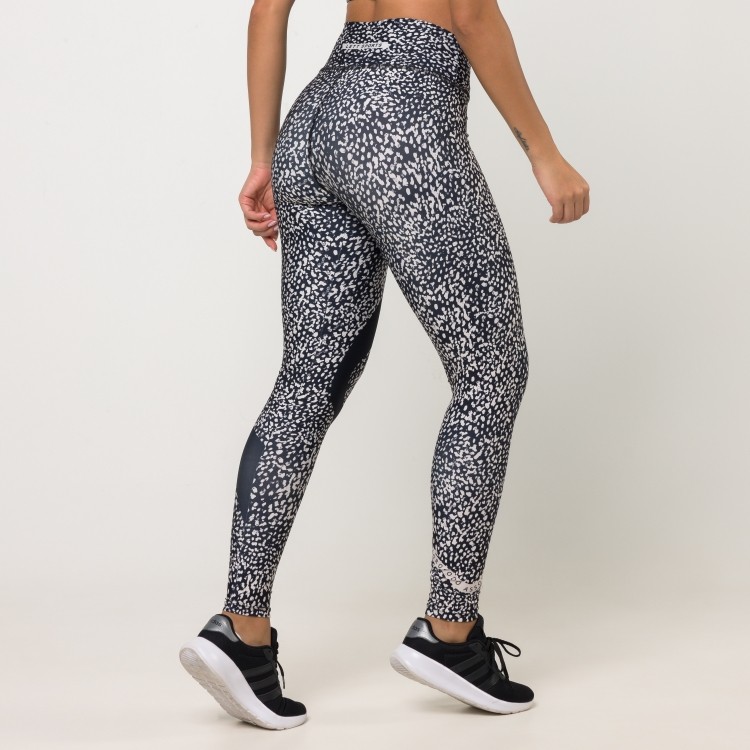 Legging spot print preta